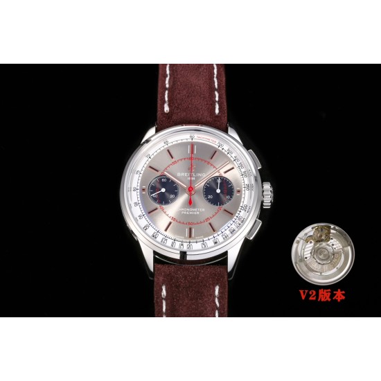 Breitling-Premier B01 Chronograph 42MM SS/LE Grey Dial BLSF V2 Asia 7750