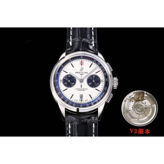 Breitling-Premier B01 Chronograph 42 SS/LE Wht BLSF V2 Asia 7750