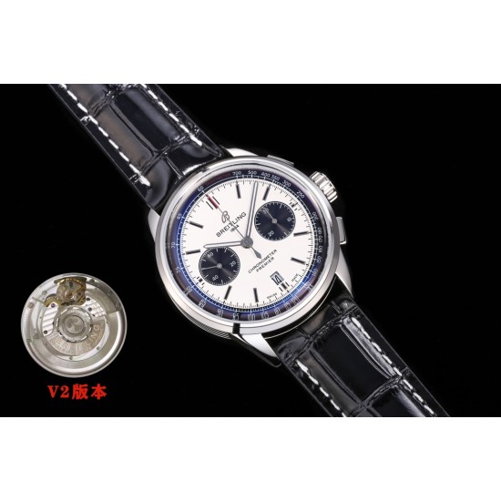 Breitling-Premier B01 Chronograph 42 SS/LE Wht BLSF V2 Asia 7750