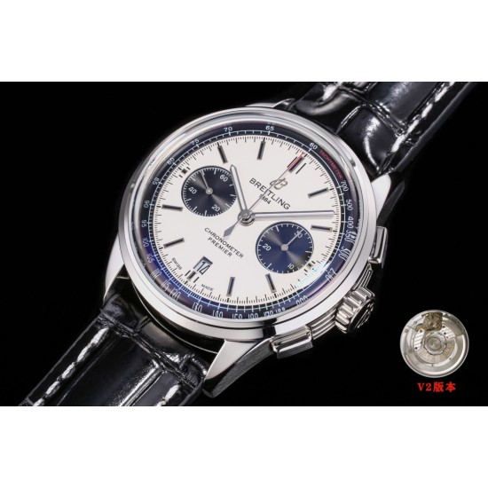 Breitling-Premier B01 Chronograph 42 SS/LE Wht BLSF V2 Asia 7750