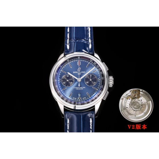 Breitling-Premier B01 Chronograph 42 SS/LE Blue Dial BLSF V2 Asia 7750