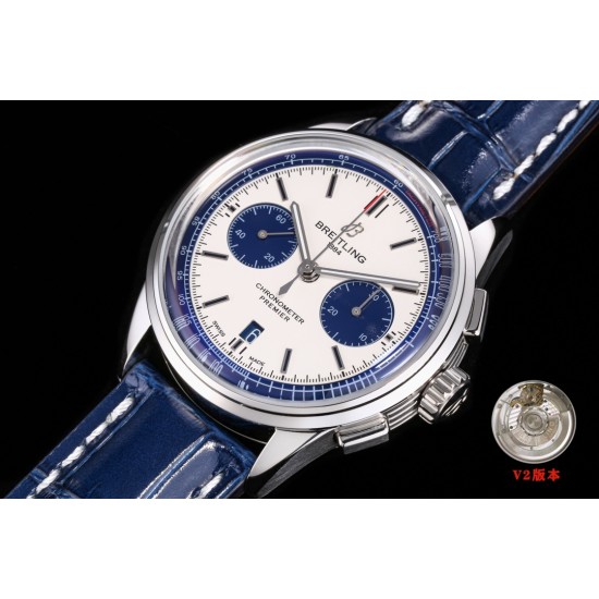 Breitling-Premier B01 Chronograph 42 SS/LE Wht BLSF V2 Asia 7750