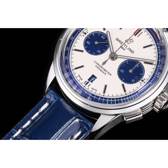 Breitling-Premier B01 Chronograph 42 SS/LE Wht BLSF V2 Asia 7750