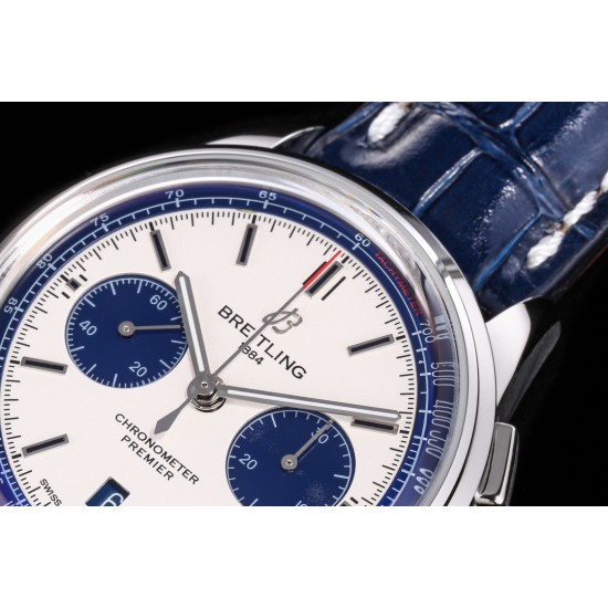 Breitling-Premier B01 Chronograph 42 SS/LE Wht BLSF V2 Asia 7750