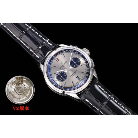 Breitling-Premier B01 Chronograph 42 SS/LE Silver BLSF V2 Asia 7750