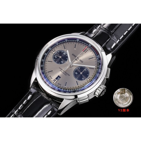 Breitling-Premier B01 Chronograph 42 SS/LE Silver BLSF V2 Asia 7750