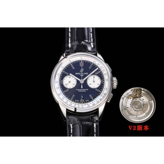 Breitling-Premier B01 Chronograph 42 SS/LE Blue BLSF V2 Asia 7750