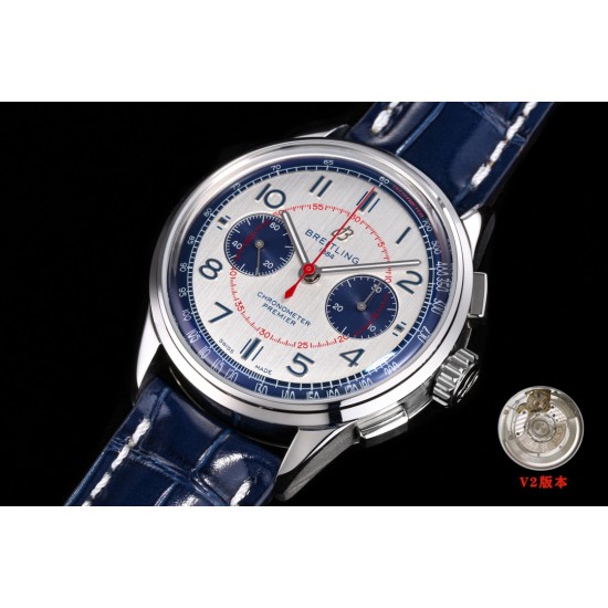 Breitling-Premier B01 Chronograph 42 SS/LE Wht BLSF V2 Asia 7750