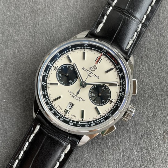 Breitling-Premier B01 Chronograph 42 SS/LE Wht GF V2 Asia 7750