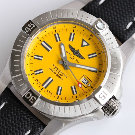 Breitling-Avenger II Seawolf SS/RU Yellow Num GF V2 Asia 2836