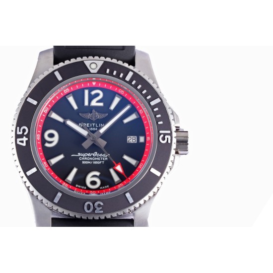 Breitling-Superocean 44mm SS/RU Black/Red BLSF A2824
