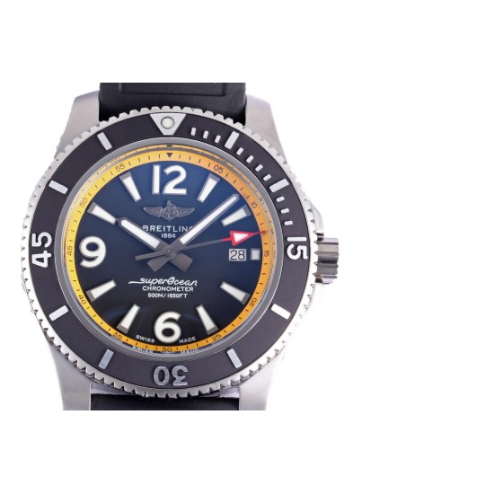 Breitling-Superocean 44mm SS/RU Black/Yellow BLSF A2824