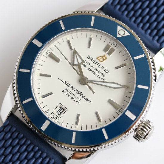 Breitling-Superocean Heritage II 42mm Blue SS/RU Wht GF V2 A2824