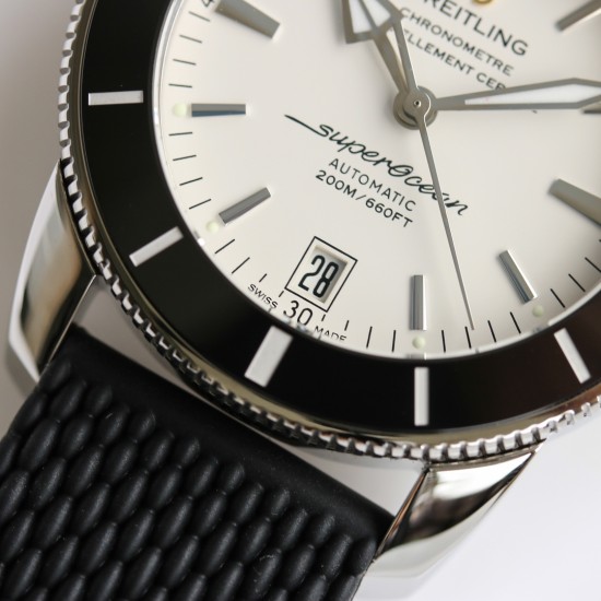 Breitling-Superocean Heritage II 42mm Blk SS/RU Wht GF V2 A2824