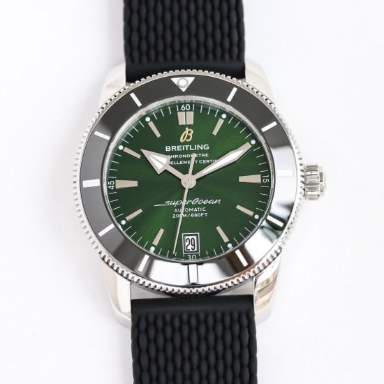 Breitling-Superocean Heritage II 42mm Blk SS/RU Green Dial GF V2 A2824