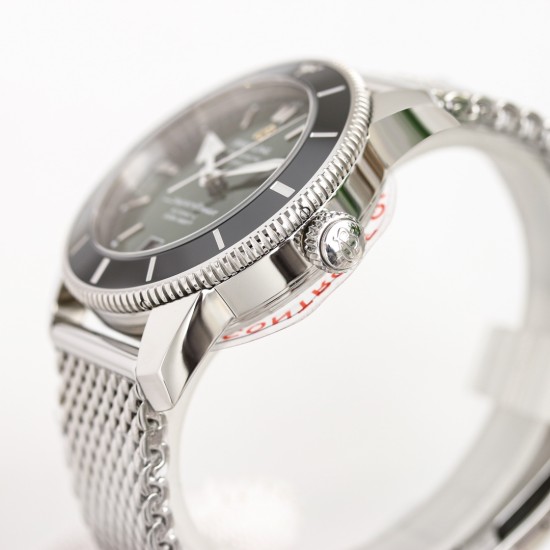 Breitling-Superocean Heritage II 42mm Blk SS/SS Green Dial GF V2 A2824