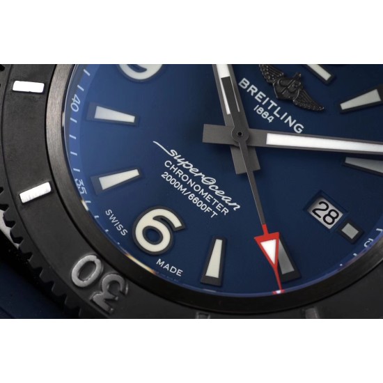 Breitling-Superocean 44mm DLC/RU Blue TF Asia 2824