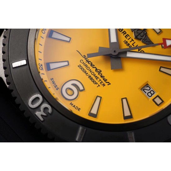 Breitling-Superocean 44mm DLC/RU Yellow TF Asia 2824
