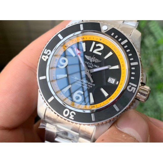 Breitling-Superocean 44mm SS/SS Yellow/Black Dial TF Asia 2824