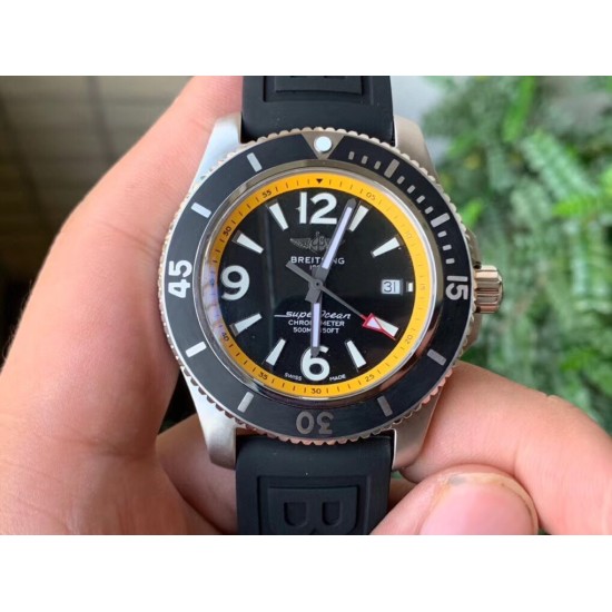 Breitling-Superocean 44mm SS/RU Yellow/Black Dial TF Asia 2824
