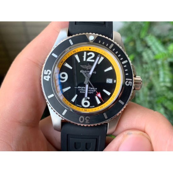 Breitling-Superocean 44mm SS/RU Yellow/Black Dial TF Asia 2824