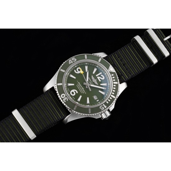 Breitling-Superocean 44mm SS/NY Green TF Asia 2824