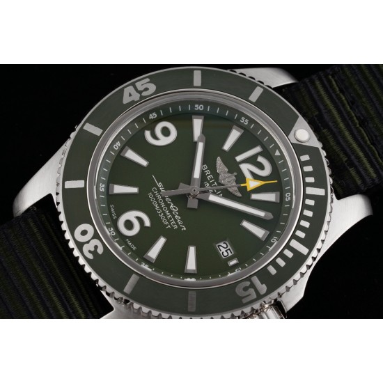 Breitling-Superocean 44mm SS/NY Green TF Asia 2824
