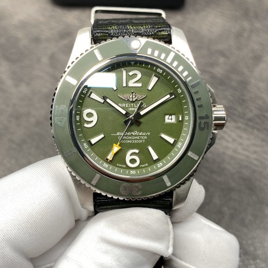 Breitling-Superocean 44mm SS/NY Green TF Asia 2824
