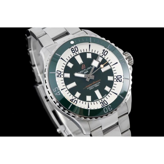 Breitling-Superocean 44mm Green Bezel SS/SS Green Dial TF A2824