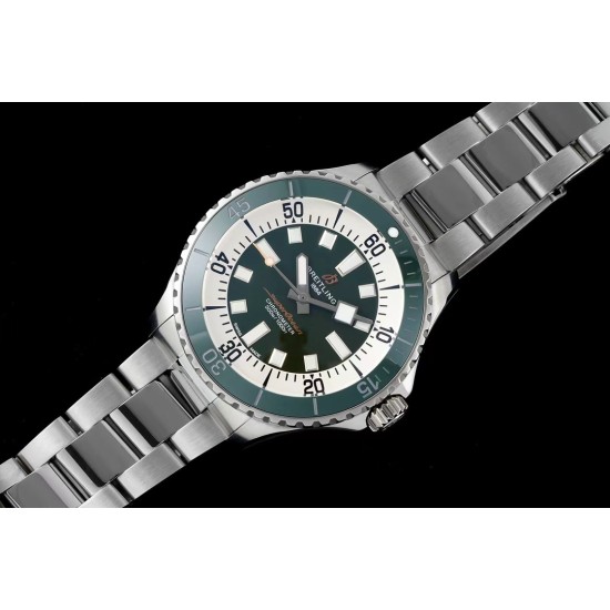Breitling-Superocean 44mm Green Bezel SS/SS Green Dial TF A2824