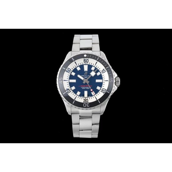 Breitling-Superocean 44mm Black Bezel SS/SS Blue Dial TF A2824