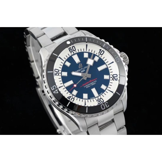 Breitling-Superocean 44mm Black Bezel SS/SS Blue Dial TF A2824