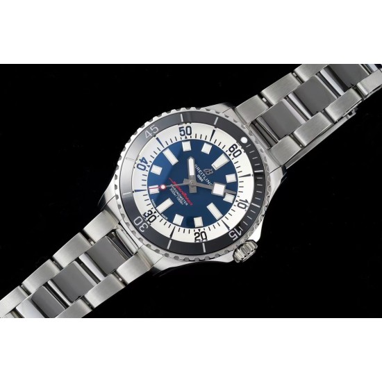 Breitling-Superocean 44mm Black Bezel SS/SS Blue Dial TF A2824