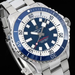 Breitling-Superocean 44mm Blue Bezel SS/SS Blue Dial TF A2824