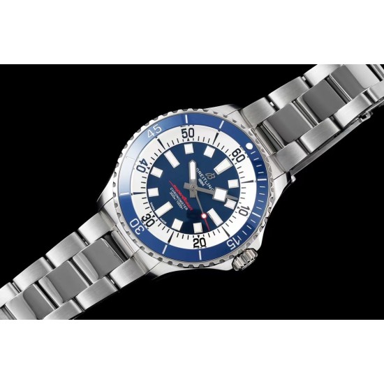 Breitling-Superocean 44mm Blue Bezel SS/SS Blue Dial TF A2824