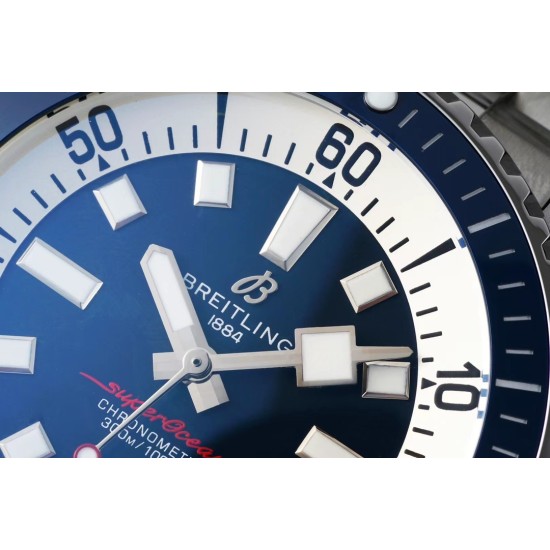 Breitling-Superocean 44mm Blue Bezel SS/SS Blue Dial TF A2824