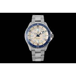 Breitling-Superocean 44mm Blue Bezel SS/SS Cream Dial TF A2824