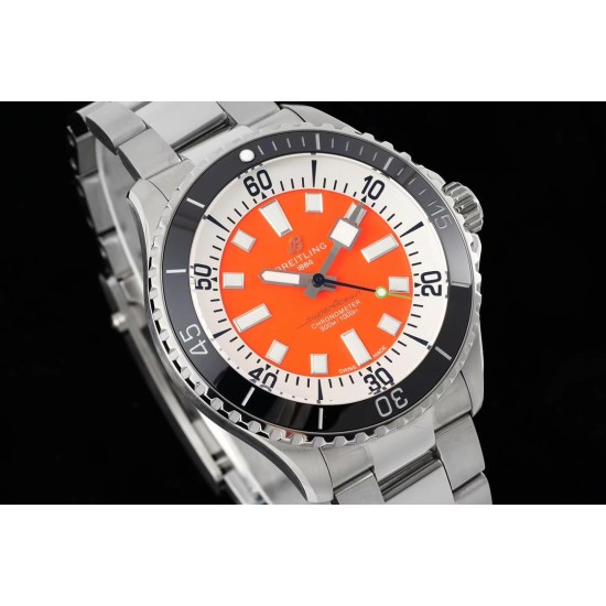 Breitling-Superocean 44mm Black Bezel SS/SS Orange Dial TF A2824