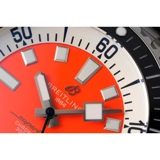 Breitling-Superocean 44mm Black Bezel SS/SS Orange Dial TF A2824