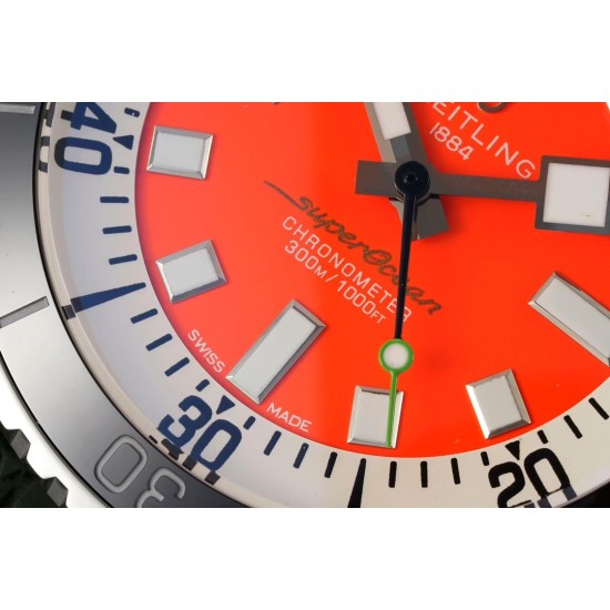 Breitling-Superocean 42mm Black Bezel SS/RU orange Dial TF A2824