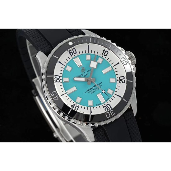 Breitling-Superocean 42mm Black Bezel SS/RU Ice Blue Dial TF A2824