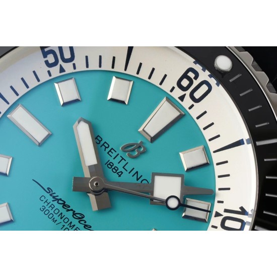 Breitling-Superocean 42mm Black Bezel SS/RU Ice Blue Dial TF A2824