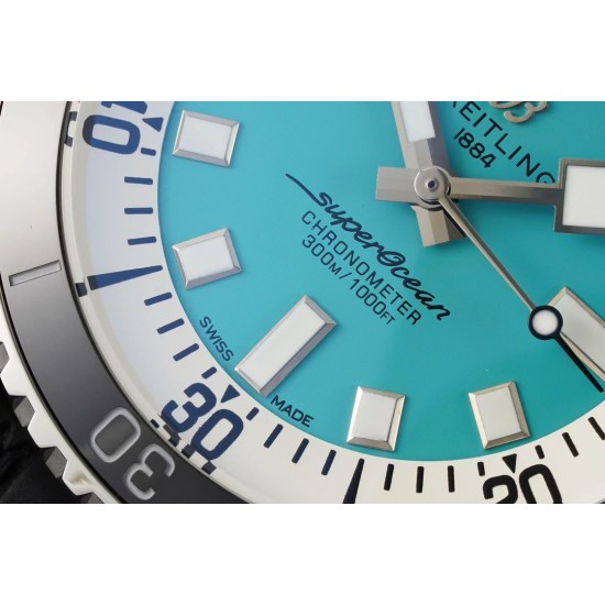 Breitling-Superocean 42mm Black Bezel SS/RU Ice Blue Dial TF A2824