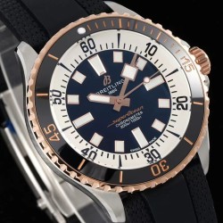 Breitling-Superocean 42mm SS/RU Black/RG Bezel  Blue Dial TF A2824