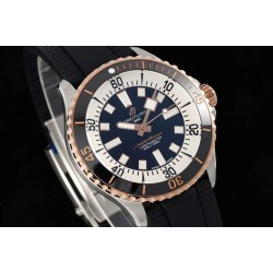 Breitling-Superocean 42mm SS/RU Black/RG Bezel  Blue Dial TF A2824