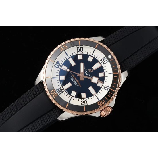 Breitling-Superocean 42mm SS/RU Black/RG Bezel  Blue Dial TF A2824