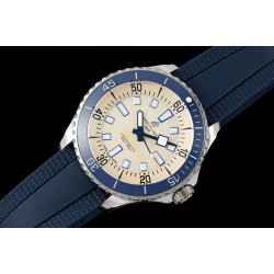 Breitling-Superocean 42mm Blue Bezel SS/RU Cream Dial TF A2824
