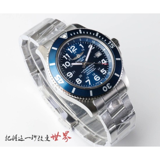 Breitling-Superocean 44mm SS/SS Blue/Num TF Asia 2824