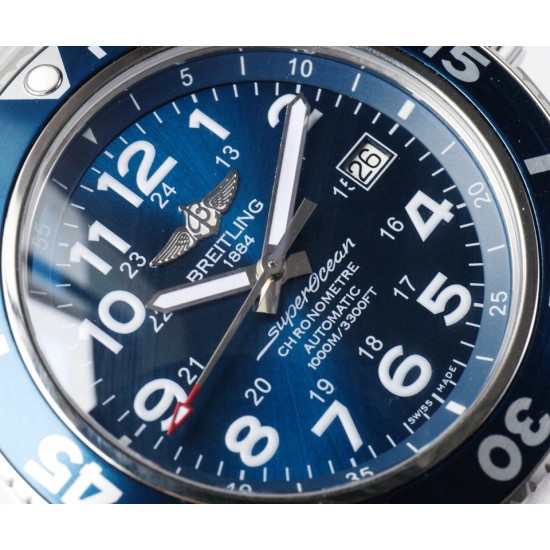 Breitling-Superocean 44mm SS/SS Blue/Num TF Asia 2824