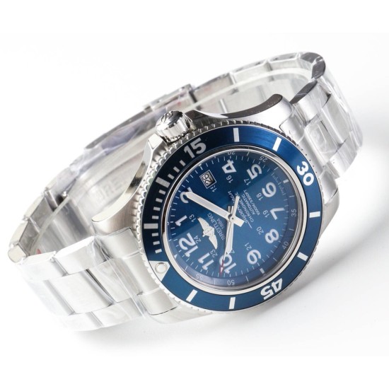 Breitling-Superocean 44mm SS/SS Blue/Num TF Asia 2824